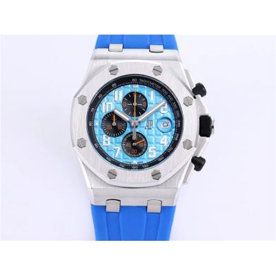 Replica Royal Oak Offshore Japan Quartz chronograph Movement Mens Watch Green Dial Rubber Strap A34