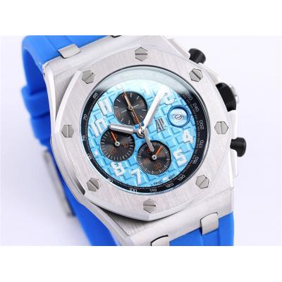 Replica Royal Oak Offshore Japan Quartz chronograph Movement Mens Watch Green Dial Rubber Strap A34