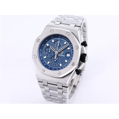 Replica Royal Oak Offshore Japan Quartz chronograph Movement Mens Watch Blue Dial Rose Gold A35