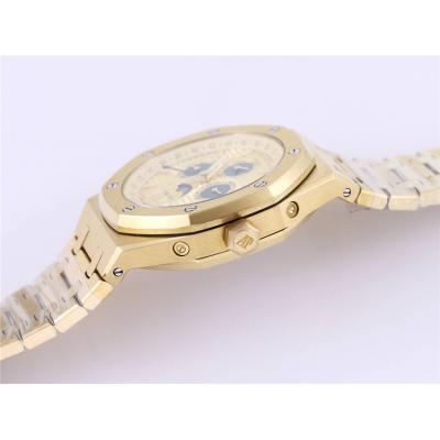 Replica Royal Oak A21j Automatic Movement Mens Watch Gold Dial Yellow Gold B A36