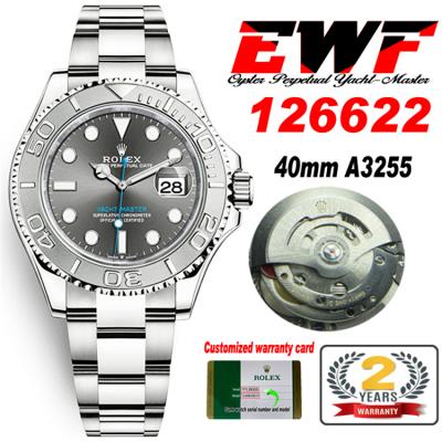 EWF Yacht-Master 40 126622 A3235 Automatic Mens Watch Gray Dial OysterSteel Bracelet Best Edition