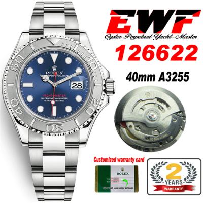 EWF Yacht-Master 40 126622 A3235 Automatic Mens Watch Blue Dial OysterSteel Bracelet Best Edition