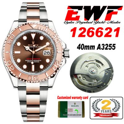 EWF Yacht-Master 40 126622 A3235 Automatic Mens Watch TT RG Brown Dial OysterSteel Bracelet Best Edition