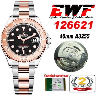 EWF Yacht-Master 40 126622 A3235 Automatic Mens Watch TT RG Black Dial OysterSteel Bracelet Best Edition