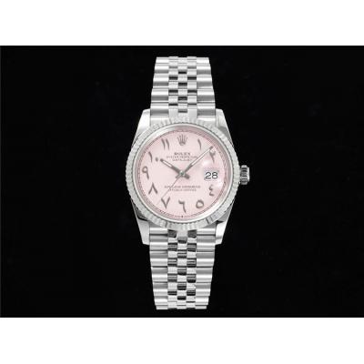 Datejust 36 126234 A3235 Automatic Unisex Watch Best Edition DIWF Pink Arabic Script Dial 904L Jubilee Steel Bracelet