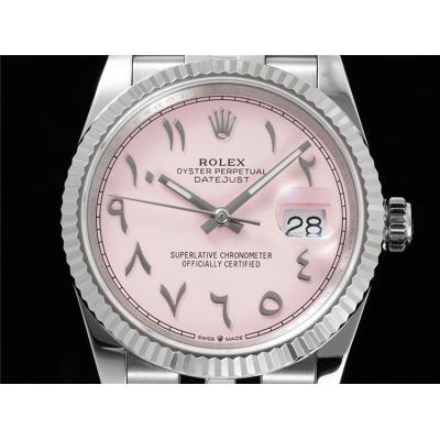 Datejust 36 126234 A3235 Automatic Unisex Watch Best Edition DIWF Pink Arabic Script Dial 904L Jubilee Steel Bracelet