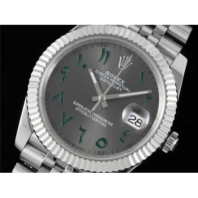 Datejust 41 126334 A3235 Automatic Mens Watch Best Edition DIWF Gray Green Arabic Script Dial 904L Jubilee SS Bracelet