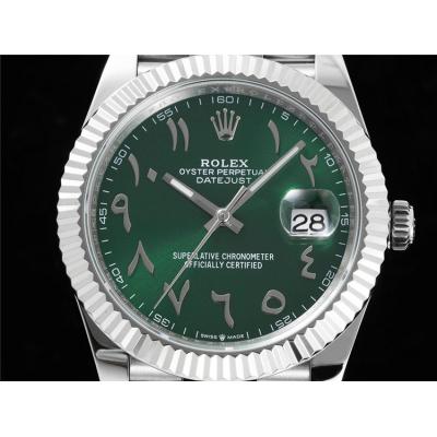 Datejust 41 126334 A3235 Automatic Mens Watch Best Edition DIWF Green Arabic Script Dial 904L Jubilee Steel Bracelet