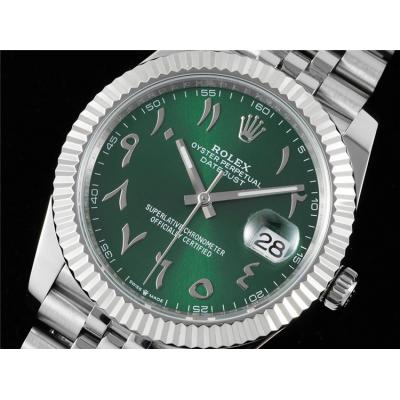 Datejust 41 126334 A3235 Automatic Mens Watch Best Edition DIWF Green Arabic Script Dial 904L Jubilee Steel Bracelet