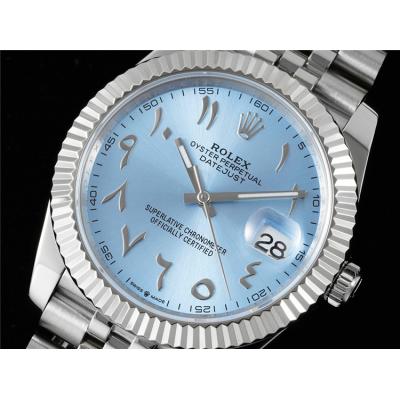 Datejust 41 126334 A3235 Automatic Mens Watch Best Edition DIWF Ice Blue Arabic Script Dial 904L Jubilee Steel Bracelet