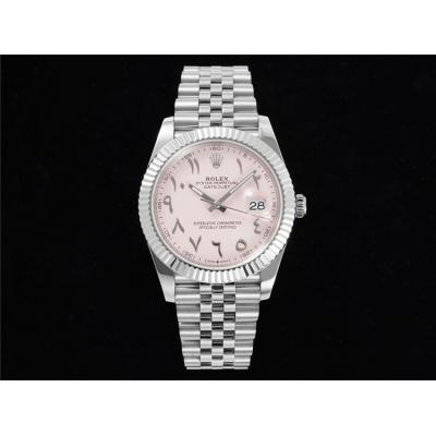 Datejust 41 126334 A3235 Automatic Mens Watch Best Edition DIWF Pink Arabic Script Dial 904L Jubilee Steel Bracelet