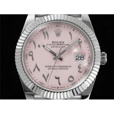 Datejust 41 126334 A3235 Automatic Mens Watch Best Edition DIWF Pink Arabic Script Dial 904L Jubilee Steel Bracelet