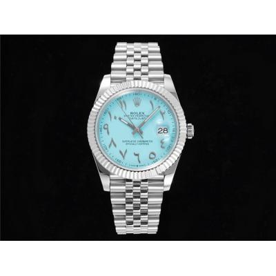 Datejust 41 126334 A3235 Automatic Mens Watch Best Edition DIWF Tiffany Blue Arabic Script Dial 904L Jubilee SS Bracelet