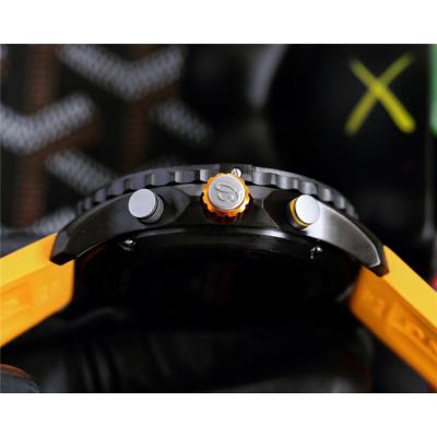 Replica Professional Japan Quartz Chronograph Movement Mens Watch Black Dial Rubber Strap A C133