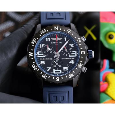 Replica Professional Japan Quartz Chronograph Movement Mens Watch Black Dial Rubber Strap A C133