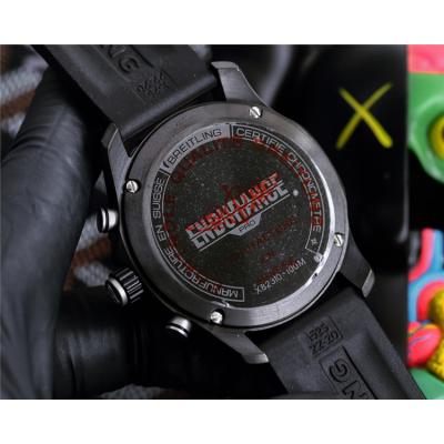 Replica Professional Japan Quartz Chronograph Movement Mens Watch Black Dial Rubber Strap B C133