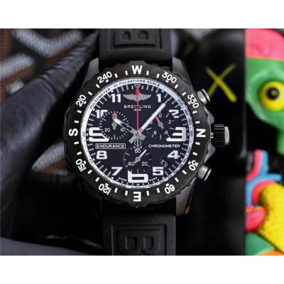 Replica Professional Japan Quartz Chronograph Movement Mens Watch Black Dial Rubber Strap B C133