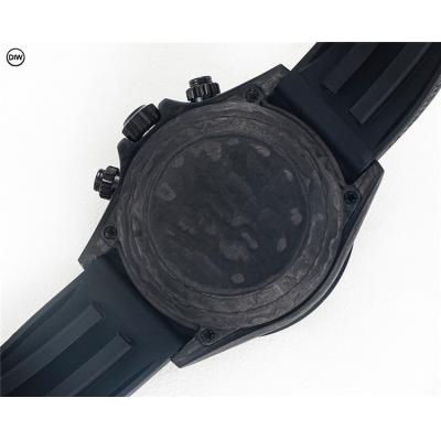 Daytona A7750 Automatic Chronograph Ladies Watch Best Editon DIWF Carbon Rainbow Diamond Bezel Black Dial Rubber Strap