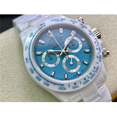 AET Remould Abu Dhabi SA4130 Automatic Chronograph Unisex Watch Best Edition DIWF Real Ceramic Tiffany Blue Dial