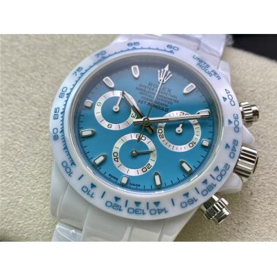 AET Remould Abu Dhabi SA4130 Automatic Chronograph Unisex Watch Best Edition DIWF Real Ceramic Tiffany Blue Dial