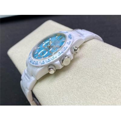 AET Remould Abu Dhabi SA4130 Automatic Chronograph Unisex Watch Best Edition DIWF Real Ceramic Tiffany Blue Dial