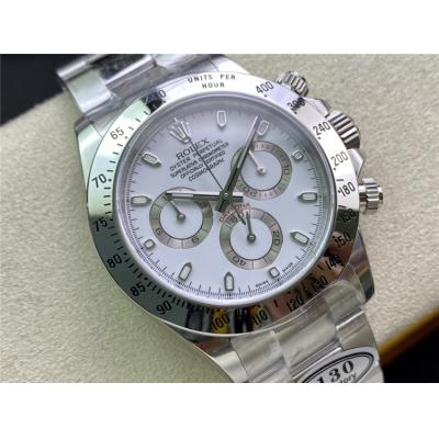 Daytona 116520 SA4130 Automatic Chronograph Mens Watch Best Edition CLEAN V3 White Dial 904L Steel Bracelet CHS