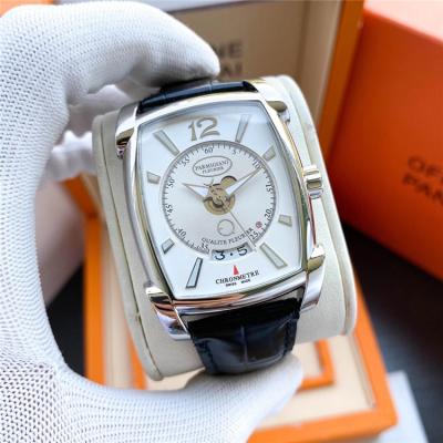 Replica Tonda A2813 Automatic Movement Mens Watch White Dial Leather Strap A E63