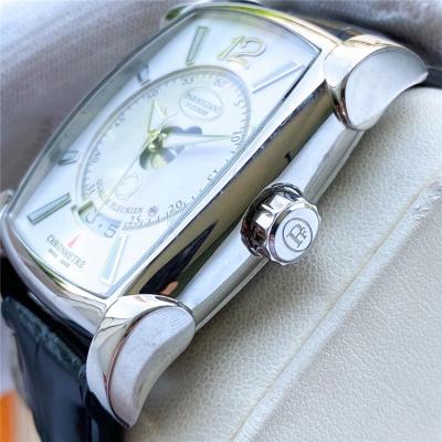 Replica Tonda A2813 Automatic Movement Mens Watch White Dial Leather Strap A E63