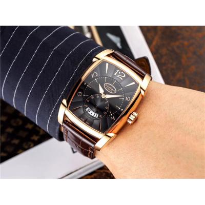 Replica Kalpa A2813 Automatic Movement Mens Watch Silver Dial Leather Strap E64