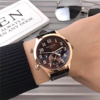 Replica Grand Complications A21j Automatic Movement Mens Watch Black Dial Leather Strap A E04