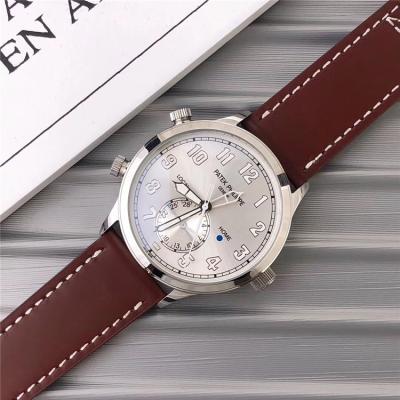 Replica Grand Complications A21j Automatic Movement Mens Watch Silver Dial Leather Strap B E04