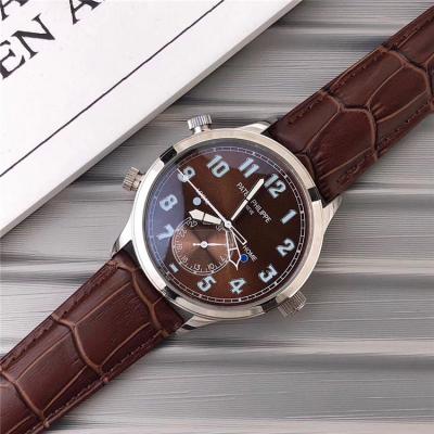 Replica Grand Complications A21j Automatic Movement Mens Watch Silver Dial Leather Strap B E04