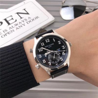 Replica Grand Complications A21j Automatic Movement Mens Watch Silver Dial Leather Strap B E04