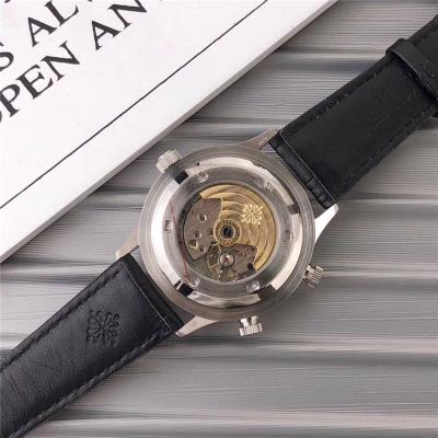 Replica Grand Complications A21j Automatic Movement Mens Watch Silver Dial Leather Strap B E04