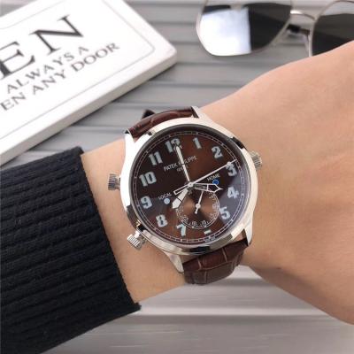 Replica Grand Complications A21j Automatic Movement Mens Watch Silver Dial Leather Strap B E04