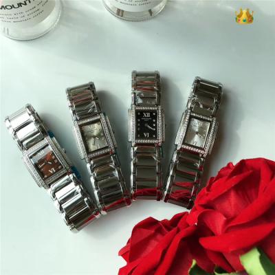 Replica Twenty~4 Swiss Quartz Movement Womens Watch Black Dial Diamonds Case Stainless Steel E06