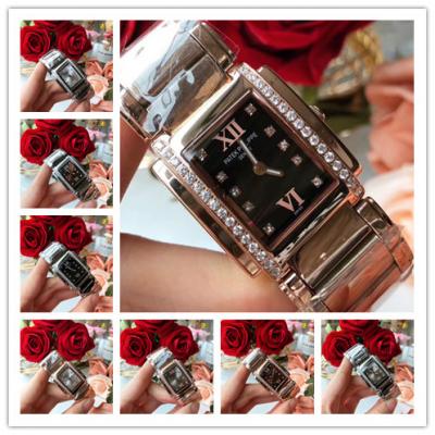 Replica Twenty~4 Swiss Quartz Movement Womens Watch Black Dial Diamonds Case Rose Gold E07