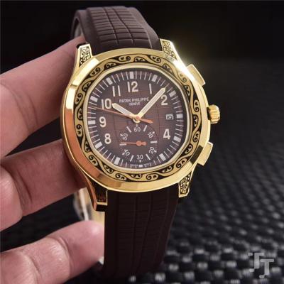 Replica Aquanau Japan VK Quartz Chronograph Movement Mens Watch Red Dial Rubber Strap B E08