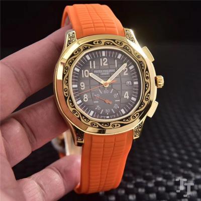 Replica Aquanau Japan VK Quartz Chronograph Movement Mens Watch Red Dial Rubber Strap B E08