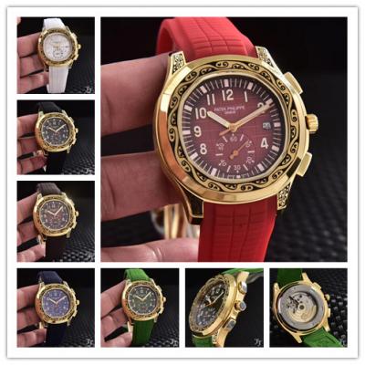 Replica Aquanau Japan VK Quartz Chronograph Movement Mens Watch Red Dial Rubber Strap B E08