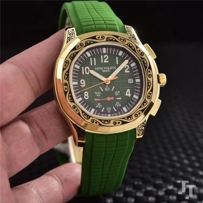 Replica Aquanau Japan VK Quartz Chronograph Movement Mens Watch Red Dial Rubber Strap B E08