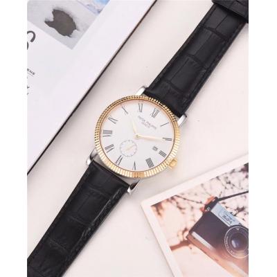 Replica Calatrava A21j Automatic Movement Mens Watch White Dial Leather Strap A E11