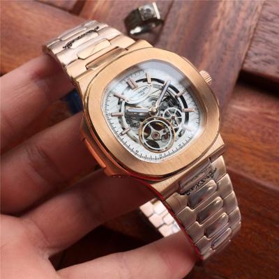 Replica Nautilus Japan Miyota 8215 Automatic Movement Mens Watch Skeleton Dial Two Tone Rose Gold A E14