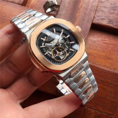 Replica Nautilus Japan Miyota 8215 Automatic Movement Mens Watch Skeleton Dial Two Tone Rose Gold A E14