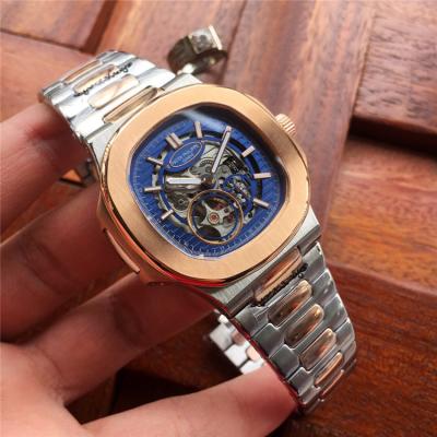 Replica Nautilus Japan Miyota 8215 Automatic Movement Mens Watch Skeleton Dial Two Tone Rose Gold A E14