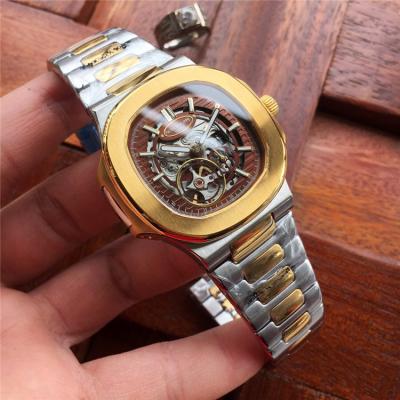 Replica Nautilus Japan Miyota 8215 Automatic Movement Mens Watch Skeleton Dial Two Tone Rose Gold A E14