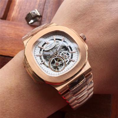 Replica Nautilus Japan Miyota 8215 Automatic Movement Mens Watch Skeleton Dial Two Tone Rose Gold A E14