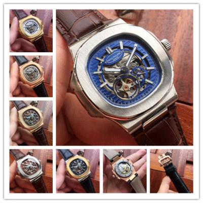 Replica Nautilus Japan Miyota 8215 Automatic Movement Mens Watch Skeleton Dial Leather Strap C E14