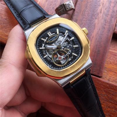 Replica Nautilus Japan Miyota 8215 Automatic Movement Mens Watch Skeleton Dial Leather Strap C E14