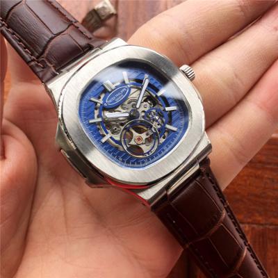 Replica Nautilus Japan Miyota 8215 Automatic Movement Mens Watch Skeleton Dial Leather Strap C E14